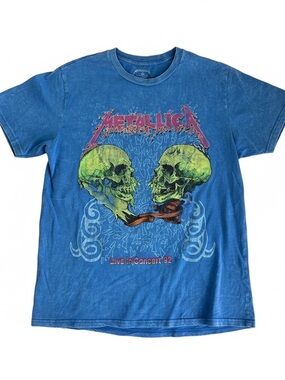 Vintage Metallica Blue Graphic Concert  92 Tee Shirt Large